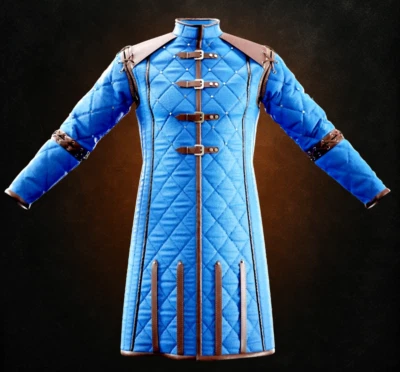 Medieval Thick Padded cotton Gambeson Full Sleeve Gambeson Coat Armor Costume - Image 1 of 3