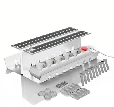 Kabelkanal 2er Kabelmanagement unter Schreibtisch Organizer & Kabelhalte - Bild 1 von 4