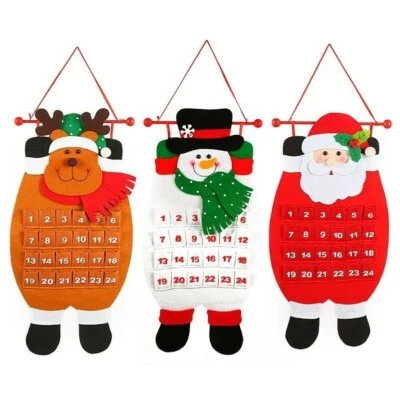 Non-woven Christmas Countdown Calendar Xmas Decoration Santa Hanging Pendant - Image 1 of 4