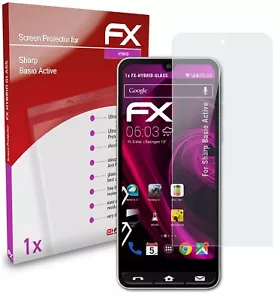 atFoliX Glass Protector for Sharp Basio Active 9H Hybrid-Glass - Picture 1 of 4