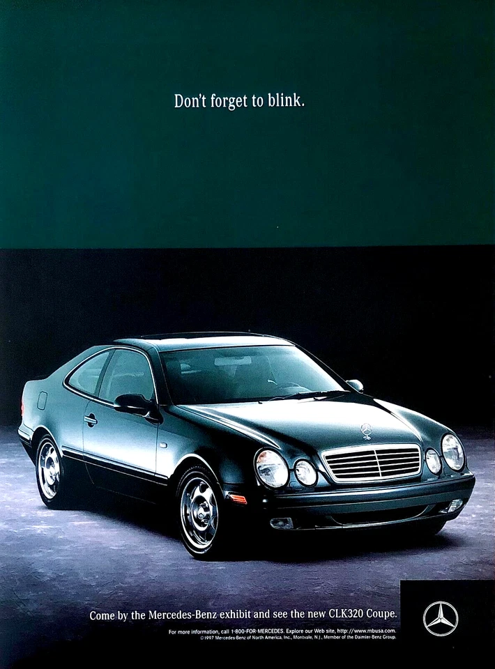 Mercedes-Benz CLK320 1998 cupé — anuncio impreso original de revista Auto Show Foto 1 de 1