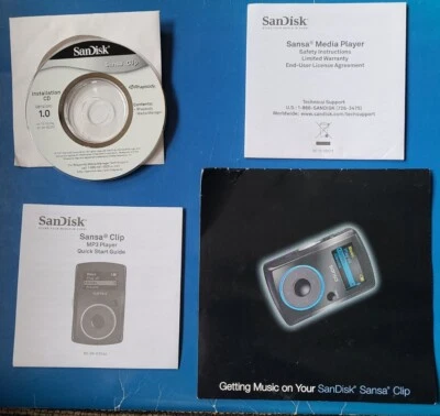 Sandisk Sansa Clip MP3 Player Installation CD And Guides Only NO PLAYER INCLUDED - Image 1 of 4