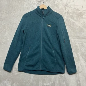 L.L.Bean Pullover Fleece Full-Zip Jacke Damen S Brust Logo Meliert Grün Blau - Bild 1 von 12