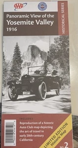 VTG 1916 AAA Map Panoramic View Of YOSEMITE Valley Reproduction Of Historic MAP - Picture 1 of 14