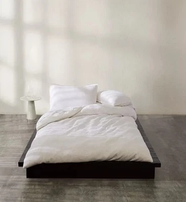 Calvin Klein "现代罗纹球衣" 双人被套,象牙白/灰色希瑟德,全新带标签! — 第 1/4 张图片