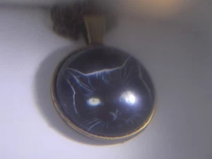 Awsome! Schwarze Katze Bronze Anhänger & 18" Halskette KOSTENLOSER VERSAND IN DEN USA! - Bild 1 von 2
