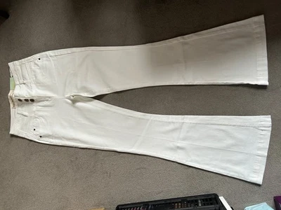 NEXT White Bootleg Jeans - extra long leg. Size 12XL. High Waisted. New with tag - Image 1 of 4