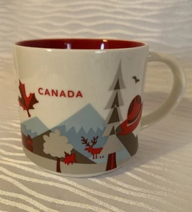 Starbucks Wish You Here Canada 2014 14 Oz Red Multicolor. - Bild 1 von 4