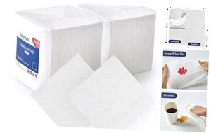 Count White Paper Napkins - 1-Ply 6.5 x 6.5 Folded Bulk Disposable 13inch 1000 - Picture 1 of 8