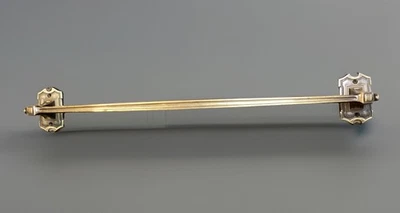 Toallero de pared vintage de latón macizo de 25” Allied de latón ornamentado EE. UU. Foto 1 de 4