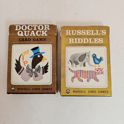 Juegos de Cartas Russell de Colección Dr Quack Riddles Tarjetas Diarios Chatarra Efímeros Años 50 Foto 1 de 4