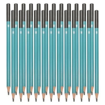 8B Drawing Pencils, 24PCS, Hexagonal , Black Refill, Green/Black Pole - Image 1 of 4