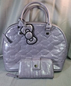 Loungefly Hello Kitty Set Done Purse Wallet Embossed Purple Handbag Sanrio 2012 - Picture 1 of 24