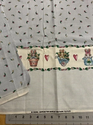 Conejito de Pascua Borde Dianna Marcum Marcus Bros Tela de Algodón 1/2 Yarda Nuevo Foto 1 de 4