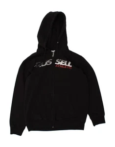 RUSSELL ATHLETIC Womens Graphic Zip Hoodie Sweater UK 16 Large Black BT98 - Picture 1 of 3
