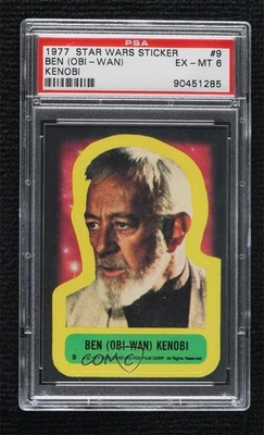 1977 Star Wars Stickers Obi-Wan Kenobi Ben (Obi-Wan) Kenobi #9 PSA 6 0ad - Image 1 of 3