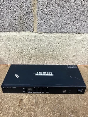 TESmart 4 Port Dual Monitor KVM Switch Black DisplayPort USB 2.0 HDMI 4K 60Hz - Image 1 of 4