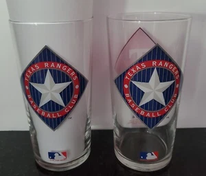 Set of 2 TEXAS RANGERS Texaco 1994 All-Star Game Drink Glasses~Beer~Bloody Marys - Picture 1 of 4