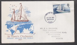 Great Britain 1967 FDC Sussex Sir Francis Chichester Gipsy Moth IV World Yacht - Picture 1 of 1