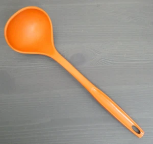 VTG Foley Orange Nylon Plastic Soup Ladle 11" Dipper Cooking Serving Utensil - Picture 1 of 5