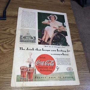 Anuncio impreso vintage de Coca-Cola 1932 la bebida que te mantiene... (#2) - Imagen 1 de 2