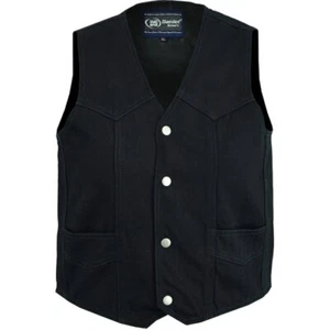 Boys Black Denim Motorcycle Vest - 8 - Biker Kids Western - Childs - M - Picture 1 of 2