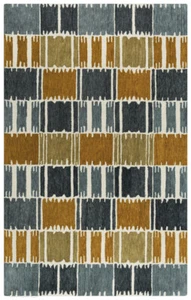 9x12 Rizzy Rugs Gray Geometric Lines Cubes Area Rug TET101 - Aprx 8' 9" x 11' 9" - Picture 1 of 2