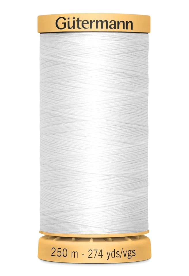 Gutermann 100 Cotton Thread C NE 50 250m Colour 5709 WHITE
