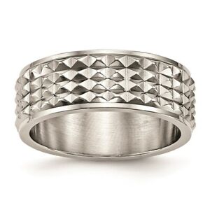 Stainless Steel Polished Studded Ring