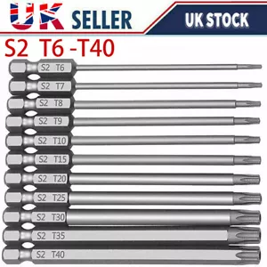 11Pcs Long Reach Torx Star Hex Security Bit Set Tamper Proof Screwdriver Bits UK - Picture 1 of 13