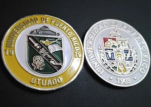 UNIVERSIDAD PUERTO RICO UPR UTUADO Univ Medalla moneda ficha token GUARAGUAOS - Picture 1 of 12