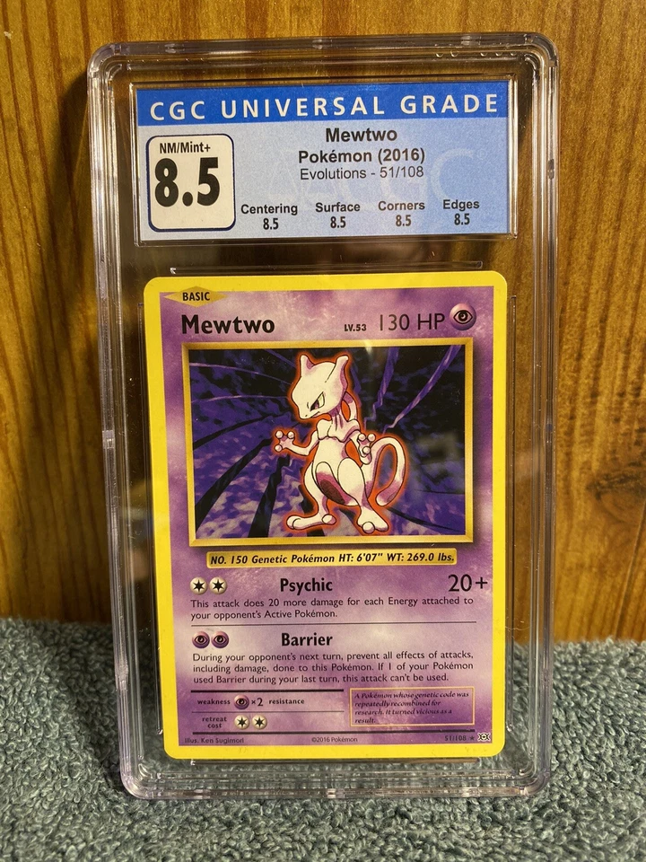 CGC 8.5 Mewtwo With Subgrades! 51/108 from 2016 XY Evolutions! PSA 9 Potential - Image 1 of 1