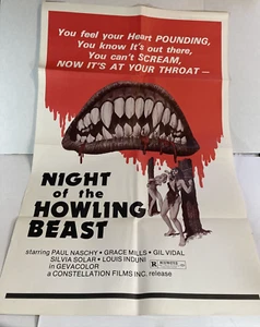 Night of the Howling Beast (Constellation 1975) One Sheet Horror Movie Poster - Picture 1 of 6