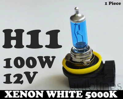 1 x H11 12V 100W Xenon White 5000k Halogen Blue Car Head Light Lamp Globes Bulbs - Image 1 of 4
