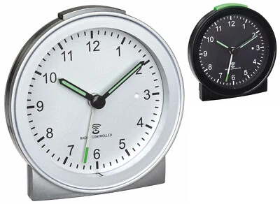 TFA 60.1517 Funkwecker analog lautlos Snooze Reisewecker Sweep Uhrwerk - Bild 1 von 3