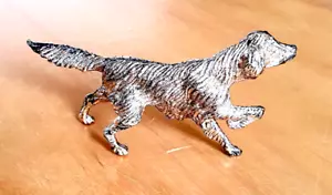 More details for setter dog in pointing pose metal figurine