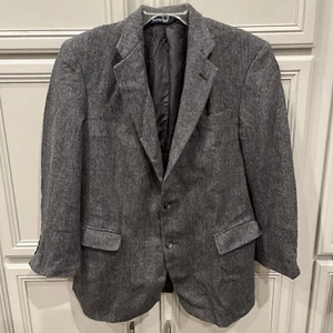 Burberry Black/Gray Wool Blazer Sportcoat Size 42 R USA UNION - Picture 1 of 11