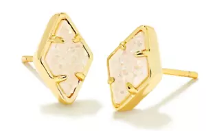 Kendra Scott Gold-Tone Drusy Stone Diamond-Shape Stud Earrings NEW $65 - Picture 1 of 11