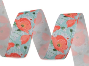 Taftband 3m  Mohn 25mm Türkis - Picture 1 of 1