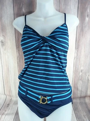 Lauren от Ralph Lauren отдельные синие полоски и ремень размер 8 - Изображение 1 из 3