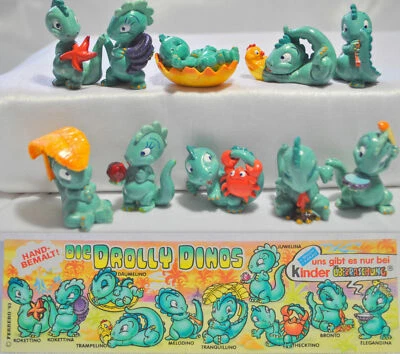KINDER FERRERO SURPRISE SERIE COMPLETA DROLLY DAPSY DINOS 1993 + CARTINA (D) RAR