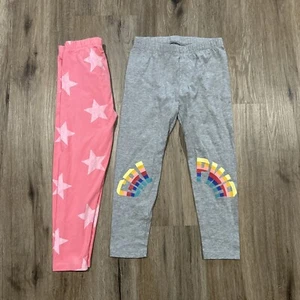 NWOT Lot of (2) Gap Girl’s Gray Pink Star Print Leggings Sz M - Picture 1 of 3