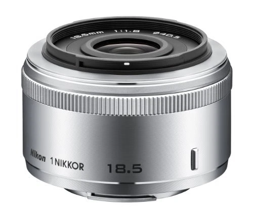Nikon Single Focal Length Lens 1 NIKKOR 18.5mm f/1.8 Silver Nikon CX Format - Image 1 of 2