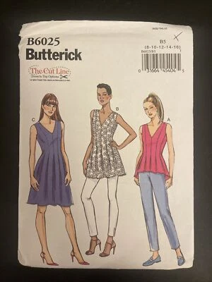 Butterick B6025 Pattern Top Tunic Dress 8 10 12 14 16 Misses New Uncut 2014 - Image 1 of 4