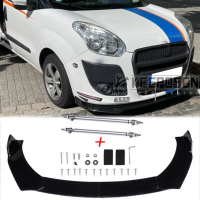 Комплект деталей стержней спойлер кромки переднего бампера для Fiat 500 Abarth глянцевый - Изображение 1 из 4