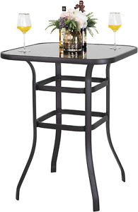 Avestar  Outdoor Bar Table, 32 Inch Outdoor Bar Height Bistro Table with Tempere