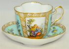 Meissen Quatrefoil Shape  Courting Couple Tea Cup And Saucer Set Teacup
