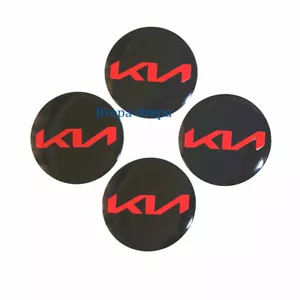 56mm Car Wheel Center Hub Cap Sticker BLACK RED KN 2.2'' for K5 SORENTO RIO - Picture 1 of 2