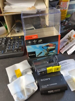 Sony HDR-AS20 Action Cam Camcorder - Black w/ Waterproof Case More TESTED Works - Image 1 of 4