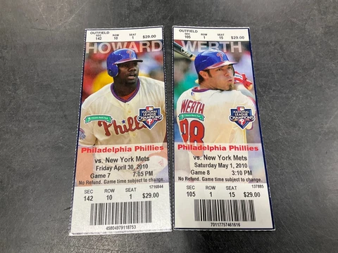 PHILLIES 2010 TICKET STUB 4/30/10-5/1/10 VS METS Cover
